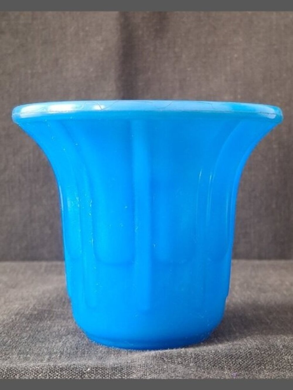 Vintage Akro Agate Glass Flower Pot Ribs and Flutes Number 297 3" Art Deco #2